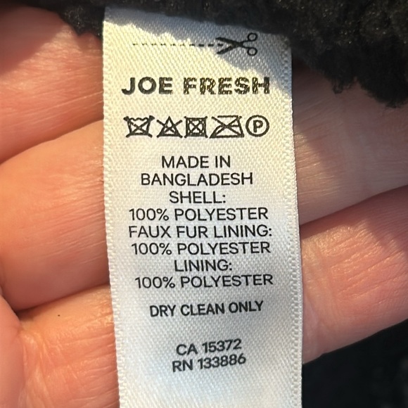 Joe Fresh Sherpa Teddy Fleece Black and White Checkered Shacket Coat Size 3X - Picture 8 of 15